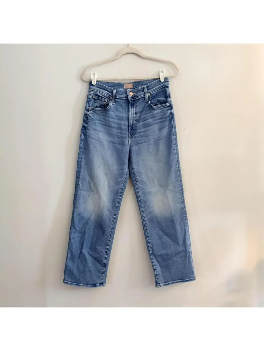 Mother Lil' Zip Rambler Flood Jeans in Out of the Blue